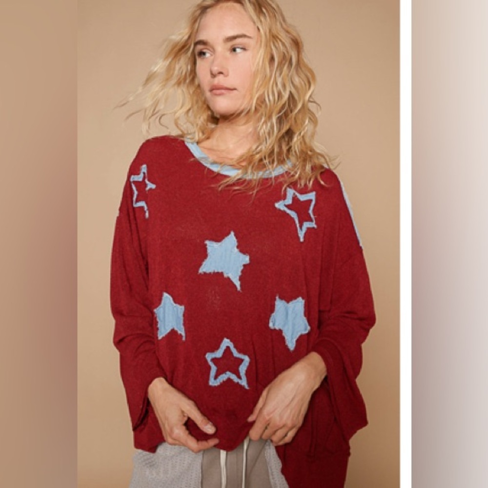 Pol oversized top. Gorgeous star patchwork.